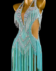 Crystalline Beaded&Fringe Latin Dress Latin/Rhythm