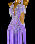 Crystalline Beaded&Fringe Latin Dress Latin/Rhythm