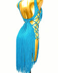 Crystalline Beaded Fringe Latin Dress Latin/Rhythm