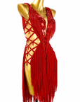 Crystalline Beaded Fringe Latin Dress Latin/Rhythm