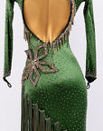 Glitter velvet (or Metallic Lycra) with Champagne Crystal Embellishments Latin/Rhythm