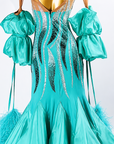 Crystalline Ostrich Feather Ballroom Dress Standard/Smooth