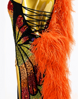 Sparkling Crystal butterfly pattern Latin Dress Latin/Rhythm