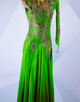Crystalline Peacock Gradient Chiffon Skirt American Smooth Dress Standard/Smooth