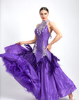Water Drop Crystal Feather Ballroom  Dress Standard/Smooth