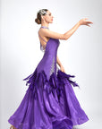 Water Drop Crystal Feather Ballroom  Dress Standard/Smooth