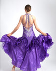 Water Drop Crystal Feather Ballroom  Dress Standard/Smooth