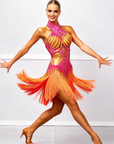Gradient Crystalline Fringe Latin Dress Latin/Rhythm