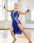 Crystalline Beaded Fringe Latin Dress Latin/Rhythm