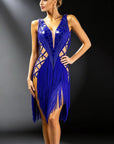 Crystalline Beaded Fringe Latin Dress Latin/Rhythm
