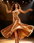Stretchable Velvet Ballroom Gown Performance/Party Standard/Smooth