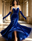 Stretchable Velvet Ballroom Gown Performance/Party Standard/Smooth
