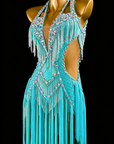 Crystalline Beaded&Fringe Latin Dress Latin/Rhythm