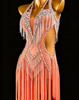 Crystalline Beaded&Fringe Latin Dress Latin/Rhythm