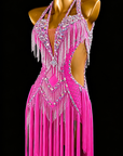 Crystalline Beaded&Fringe Latin Dress Latin/Rhythm