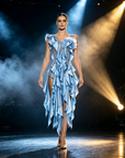 Crystalline Ruffled Lace Smooth Dress Standard/Smooth