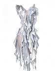 Crystalline Ruffled Lace Smooth Dress Standard/Smooth