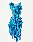 Crystalline Ruffled Lace Smooth Dress Standard/Smooth