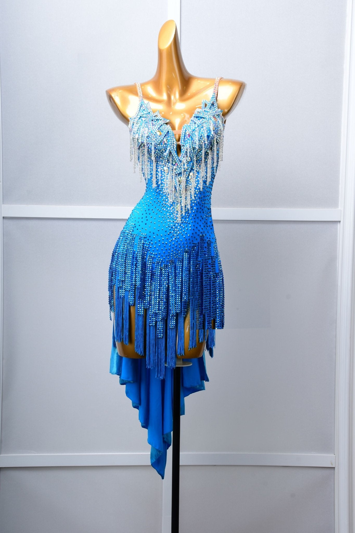 Chrisanne Lustre Lycra Crystalline Beaded Latin Dress Latin/Rhythm # L Unika Dancewear Chrisanne Lustre Lycra Crystalline Beaded Latin Dress Latin/Rhythm # L Unika Dancewear