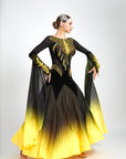 Contrast Color Crystallized Ballroom Dress Standard/Smooth