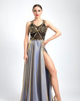 Crystalline Dazzle Satin Chiffon Smooth Dress Standard/Smooth