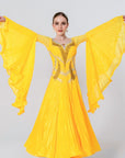 Pleated Skirt Crystallized Ballroom Dress Standard/Smooth