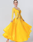 Pleated Skirt Crystallized Ballroom Dress Standard/Smooth