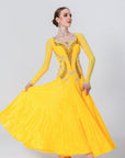 Pleated Skirt Crystallized Ballroom Dress Standard/Smooth