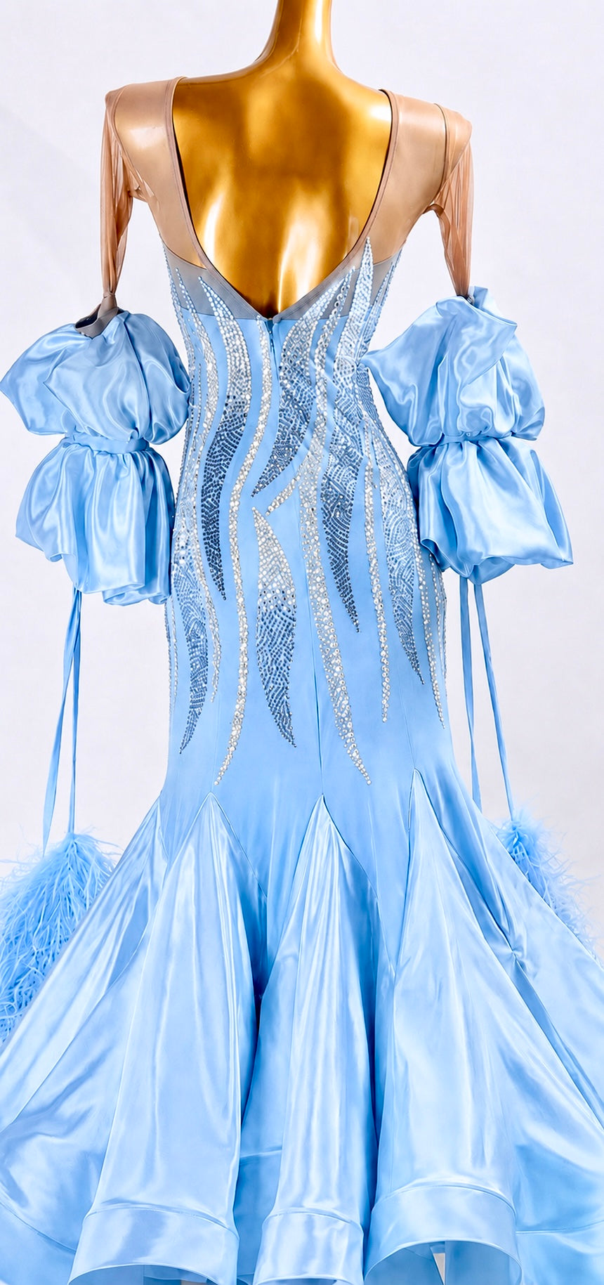 Crystalline Ostrich Feather Ballroom Dress Standard/Smooth 