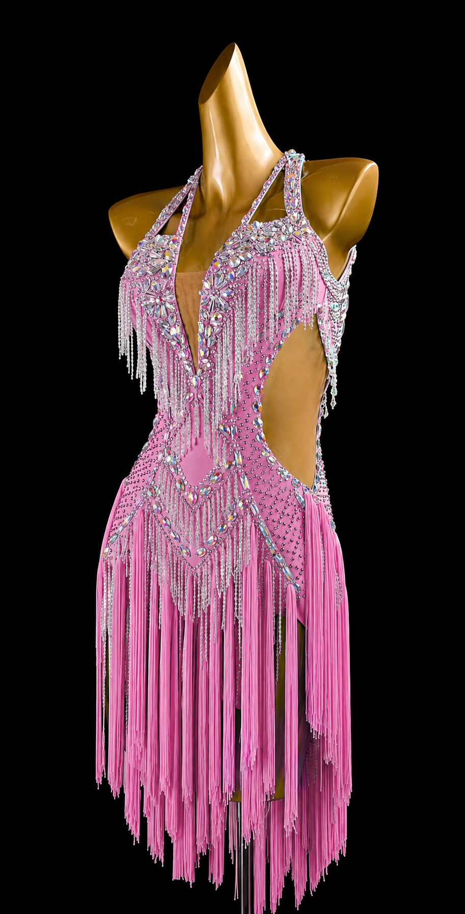 Crystalline Beaded&Fringe Latin Dress  Latin/Rhythm 