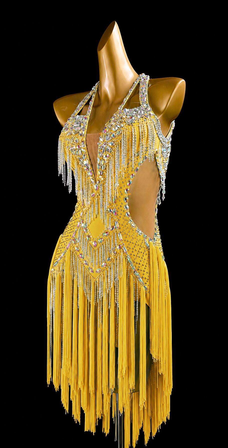Crystalline Beaded&Fringe Latin Dress  Latin/Rhythm 