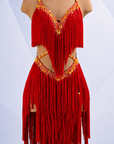 Crystalline&Unique‑Cut Fringe Latin Dress Latin/Rhythm 
