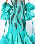 Crystalline Ostrich Feather Ballroom Dress Standard/Smooth 