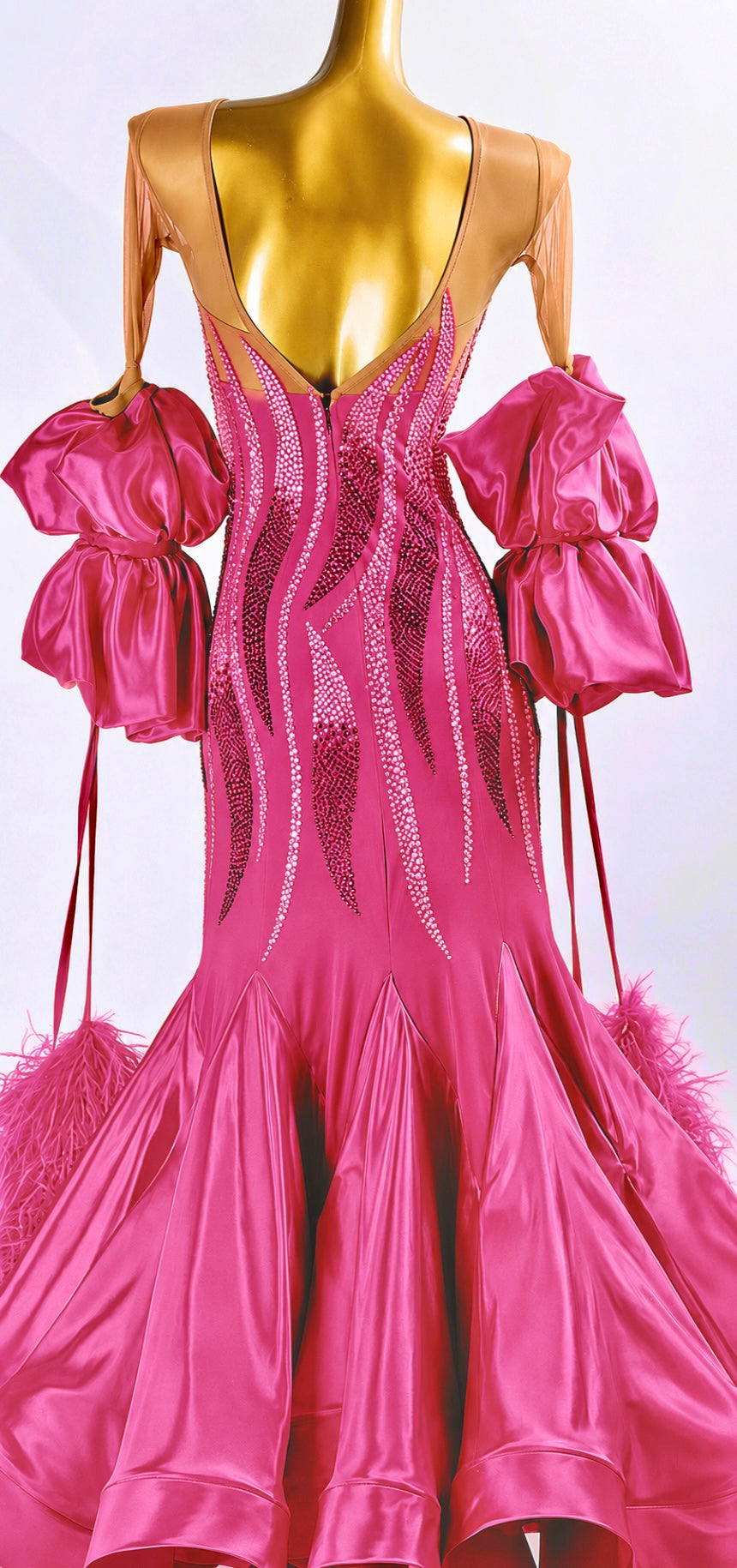 Crystalline Ostrich Feather Ballroom Dress Standard/Smooth 