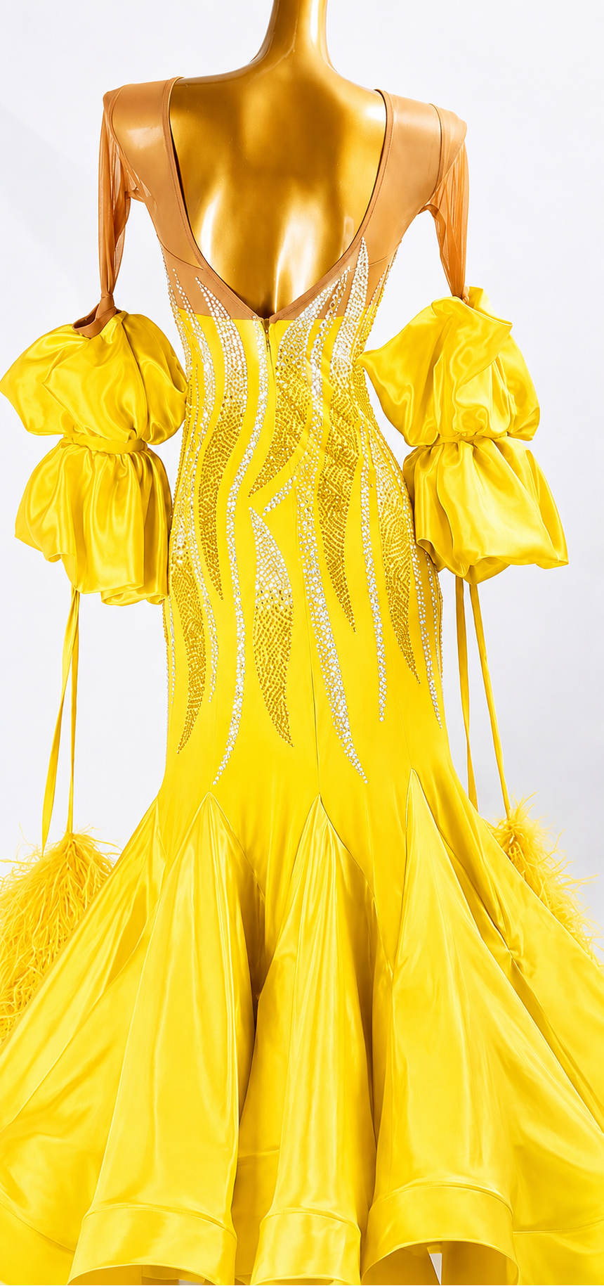Crystalline Ostrich Feather Ballroom Dress Standard/Smooth 