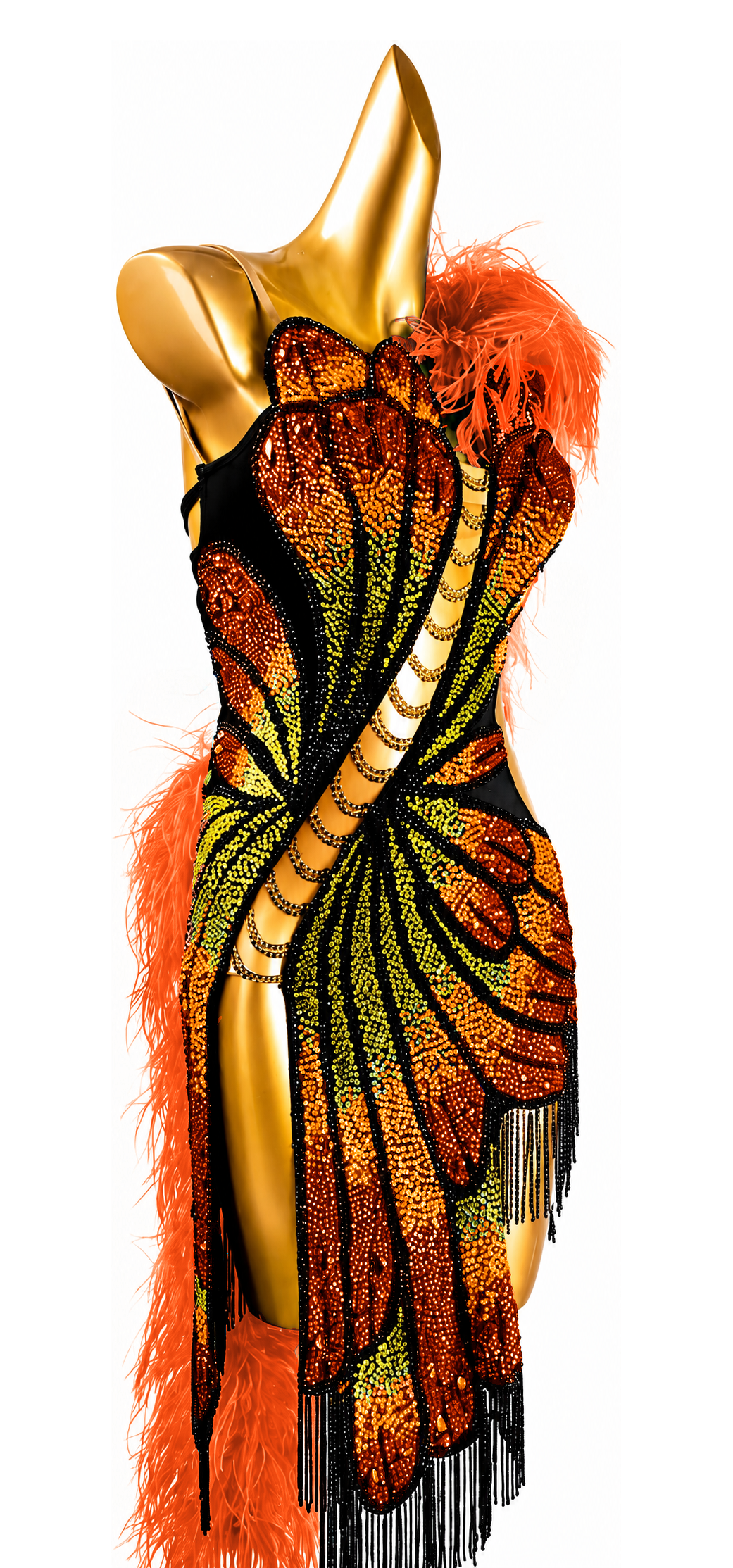 Sparkling Crystal butterfly pattern Latin Dress Latin/Rhythm 