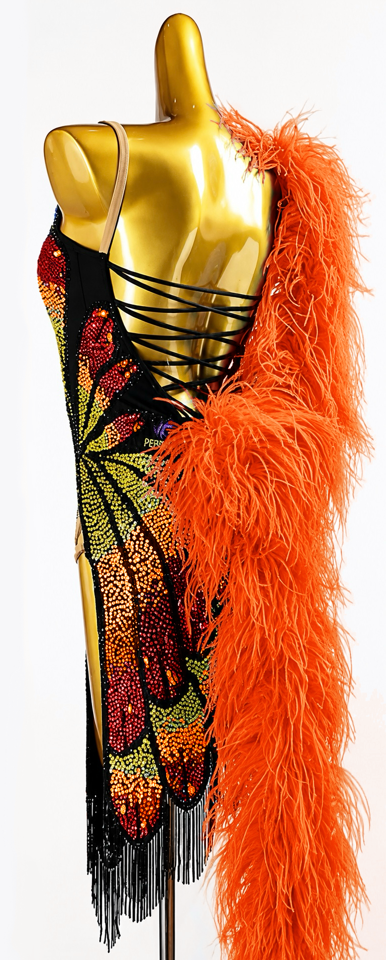 Sparkling Crystal butterfly pattern Latin Dress Latin/Rhythm 