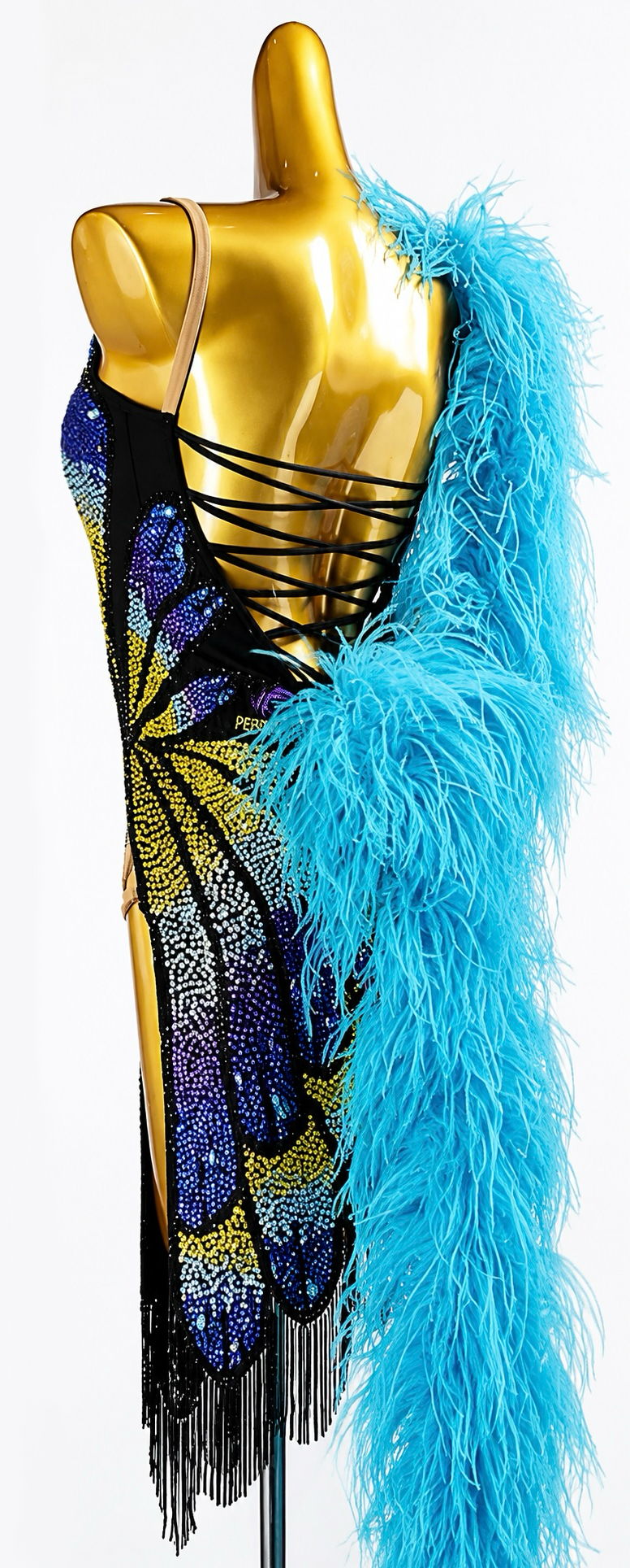 Sparkling Crystal butterfly pattern Latin Dress Latin/Rhythm 
