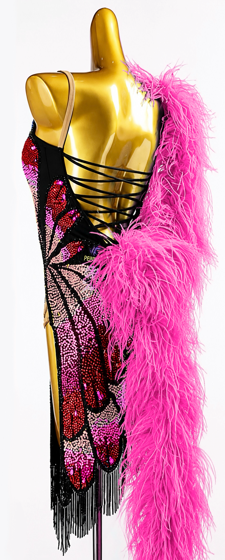 Sparkling Crystal butterfly pattern Latin Dress Latin/Rhythm 