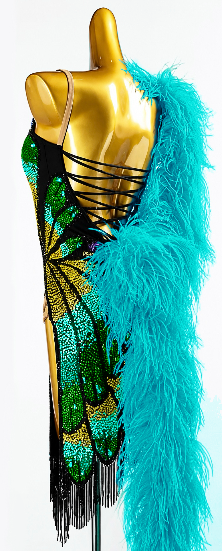 Sparkling Crystal butterfly pattern Latin Dress Latin/Rhythm 