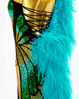 Sparkling Crystal butterfly pattern Latin Dress Latin/Rhythm 