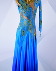 Crystalline Peacock Gradient Chiffon Skirt American Smooth Dress Standard/Smooth 