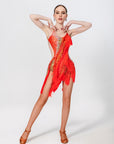 Beaded Fringe Crystallized Latin Dress Latin/Rhythm 