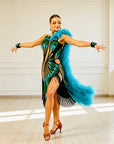 Sparkling Crystal butterfly pattern Latin Dress Latin/Rhythm 