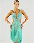 Crystalline Beaded&Fringe Latin Dress  Latin/Rhythm 