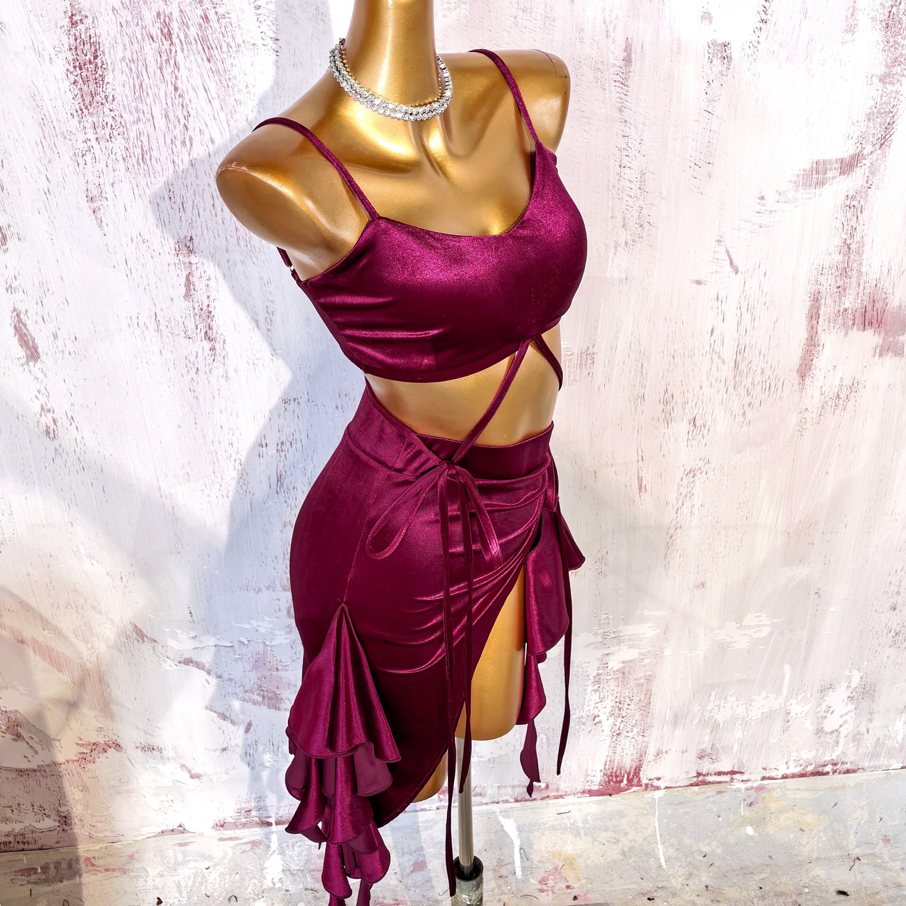 Detachable 3D Floral Performance Latin/Rhythm 