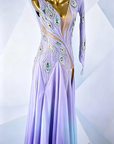 Crystalline Peacock Gradient Chiffon Skirt American Smooth Dress Standard/Smooth 