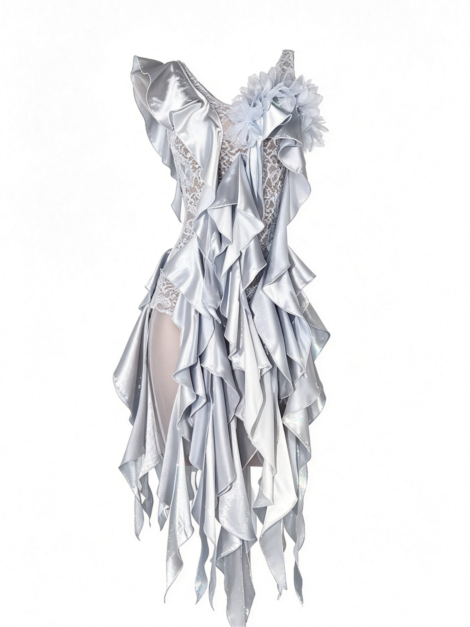 Crystalline Ruffled Lace  Smooth Dress Standard/Smooth 