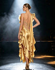 Crystalline Ruffled Lace  Smooth Dress Standard/Smooth 