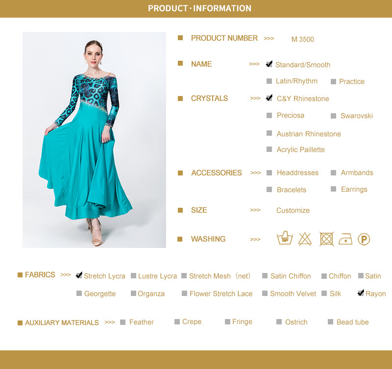 Rayon and Lycra Rhinestone Ballroom Dress Standard/Smooth 